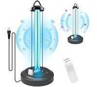 ZKX UV Light Sanitizer Quartz Lamp Ozone UVC Germicidal Sterilizer for Home Office School Odor and Mold Removal Three-Step Timer 15/30/60 Minutes Remote Control 220V 38W