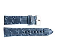 ZKXGVBRWQHT Leather Watch Straps, 20 to 22 mm, Men Rough Style Sweat Absorbent Thickened Genuine Leather, Quick Release Spring Bar, 1 Piece(Blue,22mm)