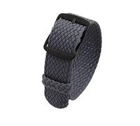 ZKXGVBRWQHT Sailcloth Classic Nylon Watch Strap,18 20 22 mm, Vintage Wearable Breathable Replacement Accessories, 1 Piece(Grey (Black),22mm)
