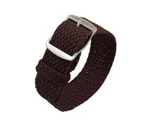 ZKXGVBRWQHT Sailcloth Classic Nylon Watch Strap,18 20 22 mm, Vintage Wearable Breathable Replacement Accessories, 1 Piece(Brown (Silver),22mm)