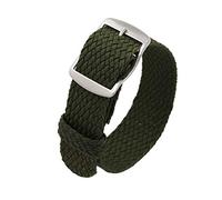 ZKXGVBRWQHT Sailcloth Classic Nylon Watch Strap,18 20 22 mm, Vintage Wearable Breathable Replacement Accessories, 1 Piece(Dark Green (Silver),22mm)