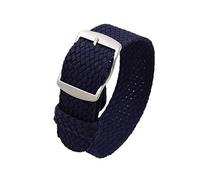 ZKXGVBRWQHT Sailcloth Classic Nylon Watch Strap,18 20 22 mm, Vintage Wearable Breathable Replacement Accessories, 1 Piece(Navy (Silver),18mm)