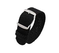 ZKXGVBRWQHT Sailcloth Classic Nylon Watch Strap,18 20 22 mm, Vintage Wearable Breathable Replacement Accessories, 1 Piece(Black (Silver),20mm)