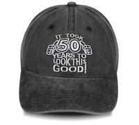 Zkxiyuan 40th 50th 60th 70th Birthday Cap for Men Women,Funny Gifts for Husband Dad Grandad,1955-1985 Hat,Vintage Cotton Baseball Cap (UK, Alpha, One Size, M, Grey-50th)