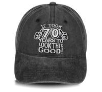 Zkxiyuan 40th 50th 60th 70th Birthday Cap for Men Women,Funny Gifts for Husband Dad Grandad,1955-1985 Hat,Vintage Cotton Baseball Cap (UK, Alpha, One Size, M, Grey-70th)