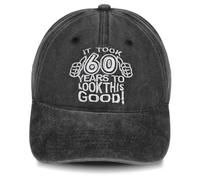 Zkxiyuan 40th 50th 60th 70th Birthday Cap for Men Women,Funny Gifts for Husband Dad Grandad,1955-1985 Hat,Vintage Cotton Baseball Cap (UK, Alpha, One Size, M, Grey-60th)