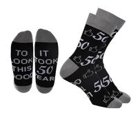 Zkxiyuan 50th Years Old Birthday Gifts for Men,Personalized 1955 Gift Ideas,Novelty Funny Cotton Calf-length Socks 9-11 for Dad Grandad Husband