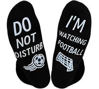 Zkxiyuan Do Not Disturb I'm Watching Football Socks Funny Novelty Socks Football Gifts for Men Teen Boys Sons Husbands Dad Football Lovers (Balck-Football)
