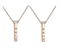 ZKXXJ Inspirational Bar Necklace for Women Men,Stainless Steel WWJD HWLF Pendant Religious Christian Vertical Bar Necklace What Would Jesus Do Jewelry Motivational Faith Religious Baptism Gift, Metal