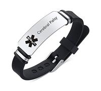 ZKXXJ Medical Bracelets for Adults Teens,Adjustable Rubber Silicone Wristband Emergency Identification Cuff Bracelets Health Alert Systems Awareness Jewelry for Men Women, Rubber, Agate