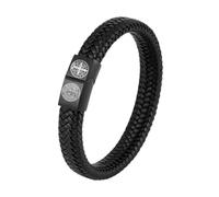 ZKXXJ Saint Benedict Bracelet for Men,Handmade Leather San Benito Cuff Bracelets Benedictine Serenity Blessing Bangle The Patron Saint Benedict Jewelry Inspirational Religious Gift for Him, Metal