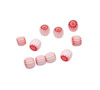 Zkydhbd 10Pieces Resin Striped Bucket Beads Necklace Accessories Scattered Beads for Crafting Unique Necklaces and Bracelets Handmade Craft