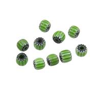 Zkydhbd 10Pieces Resin Striped Bucket Beads Necklace Accessories Scattered Beads for Crafting Unique Necklaces and Bracelets Handmade Craft