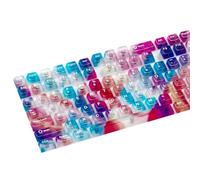 Zkydhbd 132 Gradient Rainbow Colored Keycaps PC Shining Through Design Ergonomic Typing for Gaming Keyboards Colorful Keycap Set