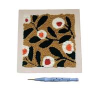 Zkydhbd 25x25cm Embroidery Sewing Craft Kits with Wooden Frame Needle Pen Flower Pattern Fabric Painting Handmade Materials Set Craft Supply for Adult