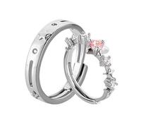 Zkydhbd 2Pcs Adjustable Star Couple Rings Versatile Five Pointed Star Rings Set Stylish Finger Bands Jewelry Couples Fashion Accessories