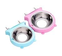 Zkydhbd 2Pcs Colorful Hanging Pet Bowls For Food And Water Cage Mounted Feeding Statin Feeder Bowls For Small Animal Pet Supply