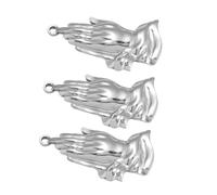Zkydhbd 3Pcs Stainless Steel Faith Charm Praying Hand Pendants For Necklaces Bracelets Earrings Jewelry Making Accessories