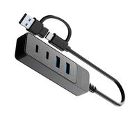 Zkydhbd 4 Port USB Hubs With USB3.0 USB2.0 And Two Type C Port For Laptop Desktop PC Mobile Devices Housing Fast Speed USB Hubs For Laptop