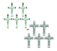 Zkydhbd 5pcs Metal Christ For Glow In The Dark Pendant Crucifix Ornaments Necklace Making
