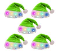 Zkydhbd 5Pcs/pack Christmas Hat Light Up Santa Hats With Colorful/Warm LED Lights For 2024 New Year's Festivities Christmas Hat For Photos