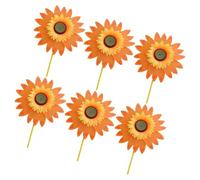 Zkydhbd 6PCS Windmills Set Sun Flower Pinwheel Lawns Home Backyard Party Decoration Wedding Layout Garden Decors Beach Toy Decorative Yard Art