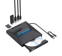 Zkydhbd 7 Port Multifunction External Disc Burning USB3.0 TypeC External Disk Drive For Desktop Laptop Multiple Systems