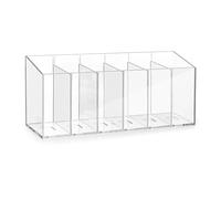 Zkydhbd Acrylic Drink Mix Organizers 6 Adjustable Compartments Clear Cabinet Storage Box For Neat Powdered Packet Arrangement Acrylic Rack For Countertops