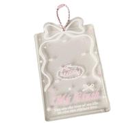 Zkydhbd Acrylic Idol Photocard Organized With Stylish Bows Decoration Clear Photocard Display Fashion Keychain For Student Acrylic Card Organizer