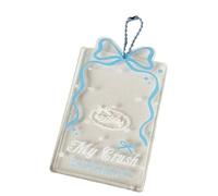 Zkydhbd Acrylic Idol Photocard Organized With Stylish Bows Decoration Clear Photocard Display Fashion Keychain For Student Acrylic Card Organizer
