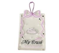Zkydhbd Acrylic Idol Photocard Organized With Stylish Bows Decoration Clear Photocard Display Fashion Keychain For Student Acrylic Card Organizer