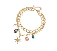 Zkydhbd Adjustable Beach Pearls Shell Sea Star Necklace Jewelry For Women Girls Vacation Party Daily Outfit Beach Pearls Shell Necklace