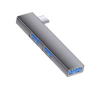 Zkydhbd Aluminum USB C Adapter 5Gbps Transfer 3Port Hubs Space Saving Right Angles Connectors Wide Compatibility For Phone PC
