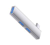 Zkydhbd Aluminum USB C Adapter 5Gbps Transfer 3Port Hubs Space Saving Right Angles Connectors Wide Compatibility For Phone PC