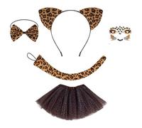 Zkydhbd Animal Cats Costume Cats Ear Headband Tail Bowtie Tutus Animal Fancy Costume Kits Halloween Cosplay Party Accessory Halloween Cosplay Costume