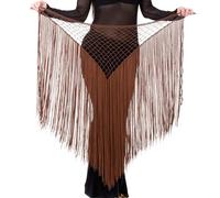 Zkydhbd Belly Dance Hip Scarf Lace Up Tassels Triangle Tribal Wrap Skirt Bellydance Costumes For Halloween Raves Party Clubwears Waist Chain Belt Belly Dancing