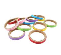 Zkydhbd Bird Tearing Chew For Teeth Wooden Rings Cage Hanging String Toy Pet Grinding Teeth Colorful Rainbow Parrot For Large Birds Macaws