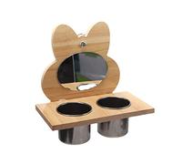 Zkydhbd Bird With Wooden Platform Detachable Stainless Steel Feeding Cups Water Bowl For Macaws Lovebirds Cockatoos
