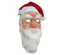 Zkydhbd Christmas Santa Face Cover Full Head Face Cover With Santa Hat And Beard Costume Accessories For Christmas Realistic Old Man