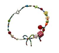 Zkydhbd Colorful Beaded Choker Necklace Fashionable Acrylic Butterfly Choker Necklace Adornment for Modern Women