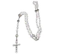 Zkydhbd Crystal Bead Catholic Rosary Necklace Pendant Choker Religious Necklaces Long Chain Prayer Charm Jewelry Rosary Necklace For Women