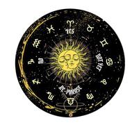 Zkydhbd Dowsing Divinations Mat Pad Sun Moon Pattern Astrology Pendulums Chart Mat Balancing Meditations Decoration Tarots Pad Astrology Pendulums