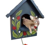 Zkydhbd Dynamic Handcrafted Wooden Birdhouse Wall Art Decors with Gentle Kinetics Motion Moving Bird Creating Calming Shadows Wood Birdhouse Hanging Ornament