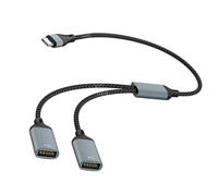 Zkydhbd Easy To Use USB To 2 USB A Port Adapter For Laptops Smartphones Gaming Consoles Secure Charging And Data Sharing Double Adapter