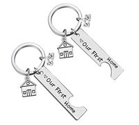 Zkydhbd Elegant 2025 Moving Day Keychain Thoughtful 2025 Housewarming Gift Keychain in Stainless Steel for Friend Family Elegant Accessory