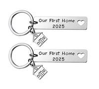 Zkydhbd Elegant 2025 Moving Day Keychain Thoughtful 2025 Housewarming Gift Keychain in Stainless Steel for Friend Family Elegant Accessory