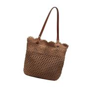 Zkydhbd Elegant Cotton Hollow Out Bag For Women Fashion Shoulder Bag Beach Handbag Great For City Shopping And Vacation Party Breathable Vacation Clutch