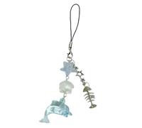 Zkydhbd Elegant Dolphin Shell Hanging Ornament Elegant Marine Dolphin Shell Keychain Charm for Individualized Fashion Statement