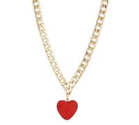 Zkydhbd Elegant Heart Pendant Necklace Women Charm Necklace with Thick Chain Fashion Heart Drop Earrings for Various Occasion