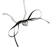 Zkydhbd Elegant Imitation Pearls Necklace Heart Pendant Fashion Neck Jewelry Beads Choker Great Women Girls Adjustable Length